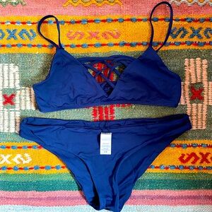 L Space Navy Blue Bikini Set - Size Large